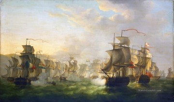 Kriegsschiff Seeschlacht Werke - die niederländischen und englischen Flotten treffen auf dem Weg nach Boulogne Martinus Schouman 1806 Seeschlachten